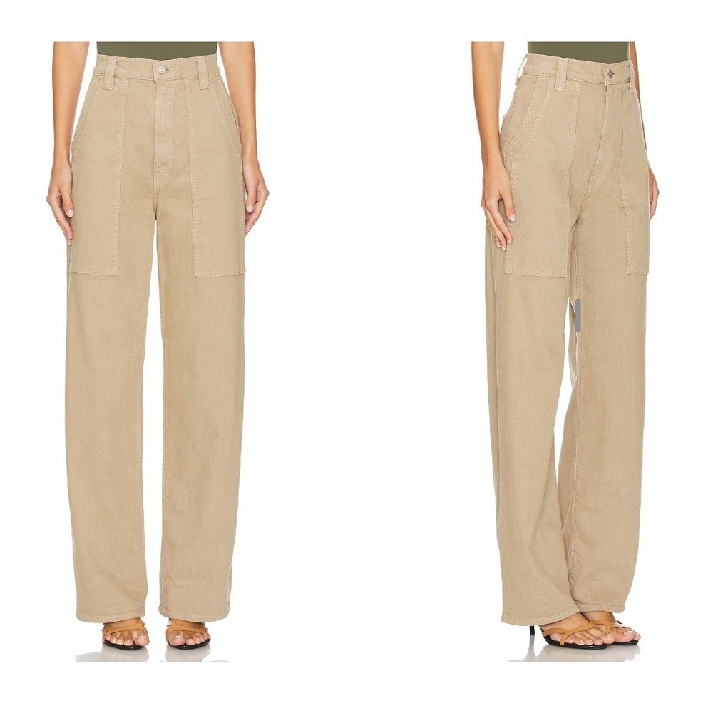 Mother Superior The Quartet Breaker Skimp Dark‎ Khaki Wide Leg Jeans Size 33